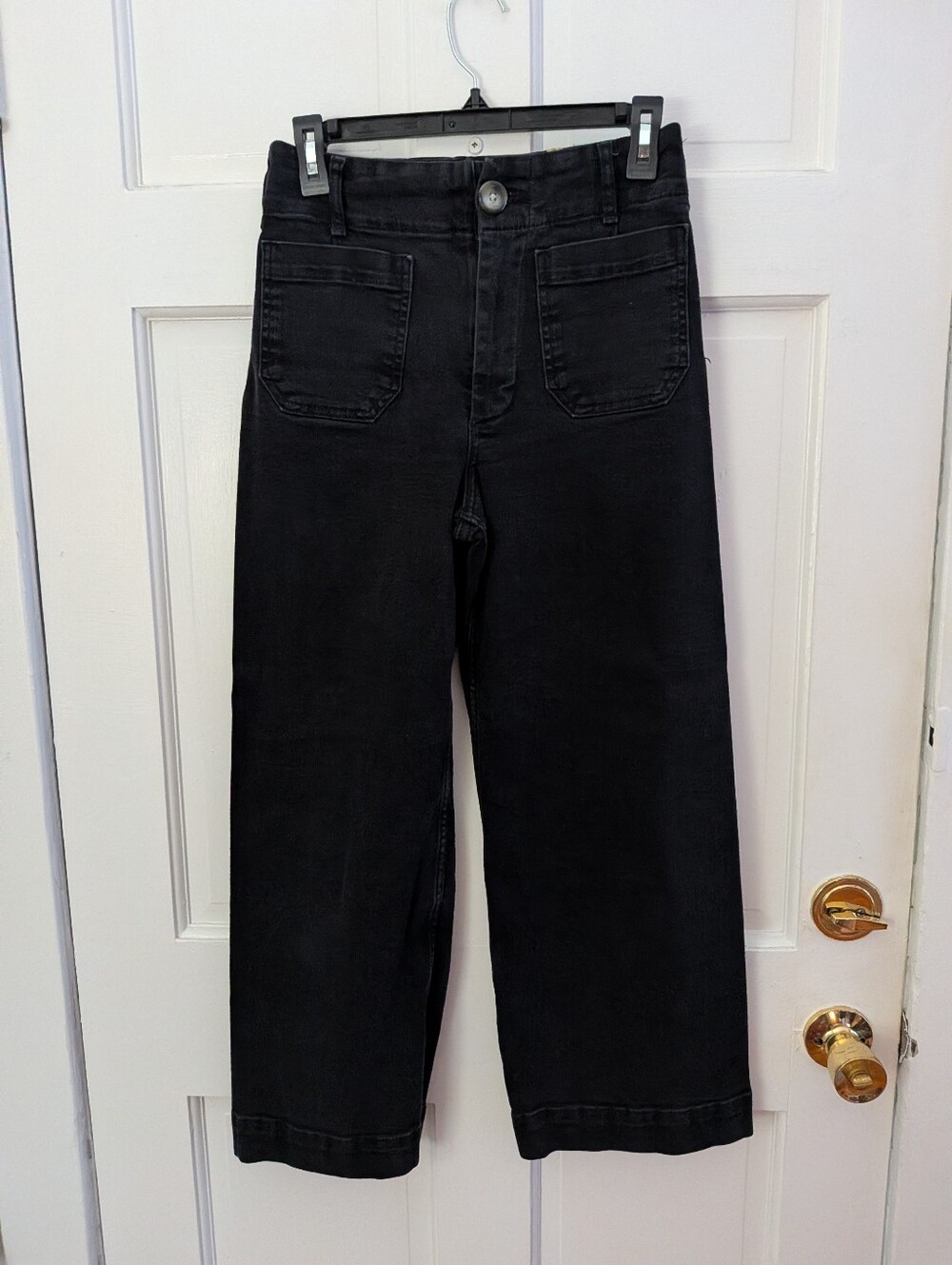 Maeve by Anthropologie The Colette Black Wide Leg Crop Jeans Size 26 - Picture 2 of 5